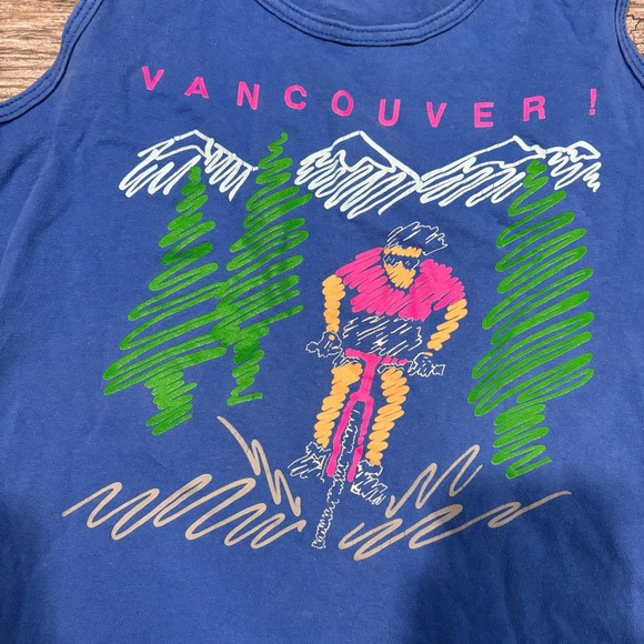 Vtg Vancouver Tourist Tank Top Mens Sz M Sleeveless Graphic Print Y2K 90s Retro - Picture 2 of 5